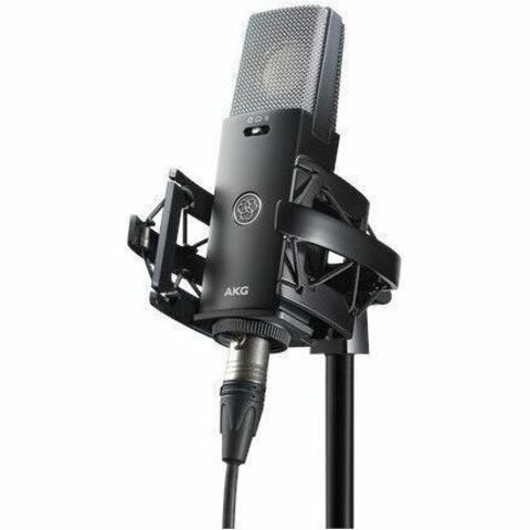 AKG C114 Plug-in Condenser Microphone for Vocals, Piano, String Instrument, Horn, Woodwind Instrument, Drum, Percussion, Guitar Amplifier, Studio, Podcasting, Video Blogging, ... - Black