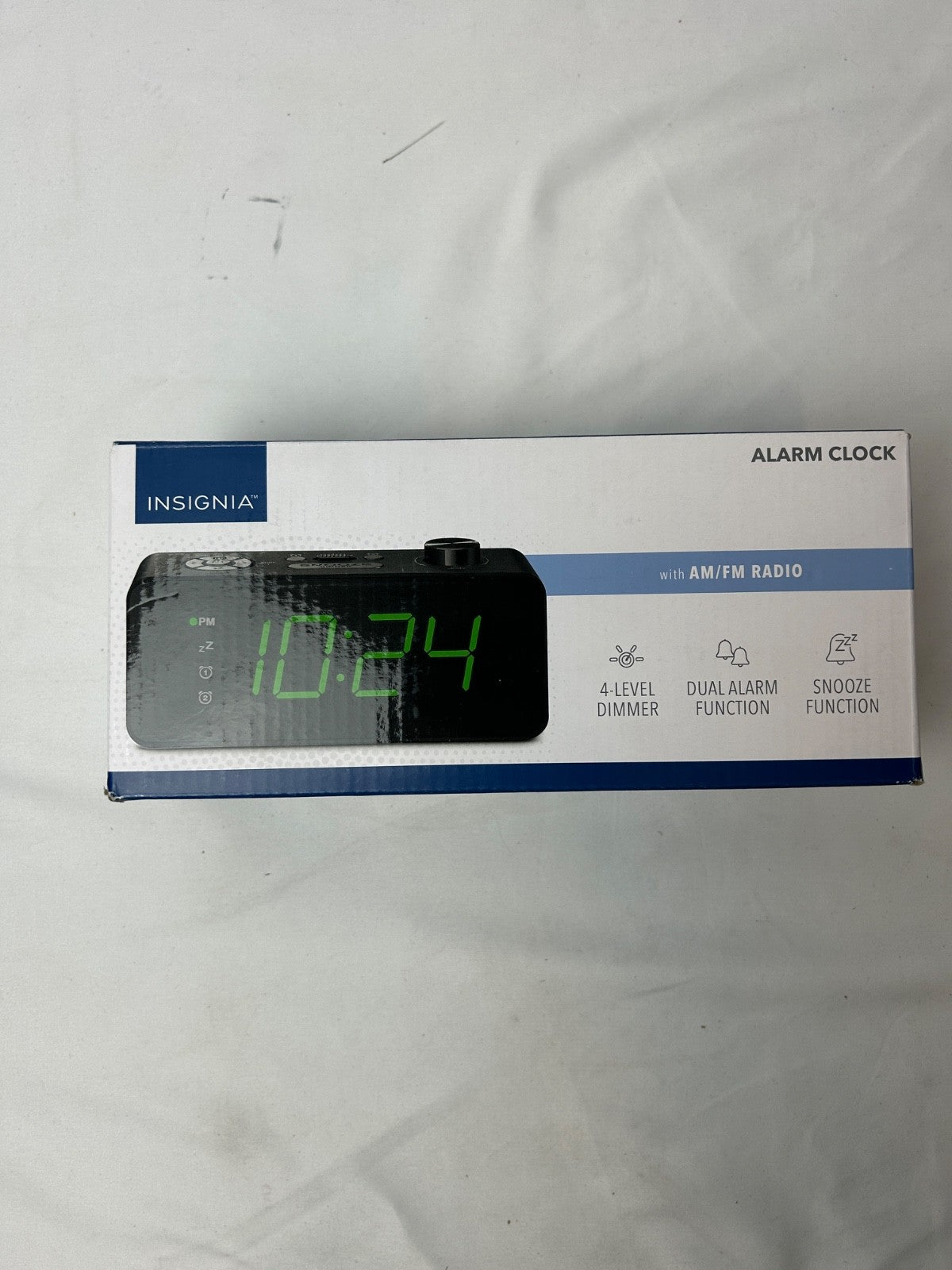 Insignia Digital AM/FM Dual Alarm Clock with 4Level Dimmer NEW Black (NS-ALCL24)