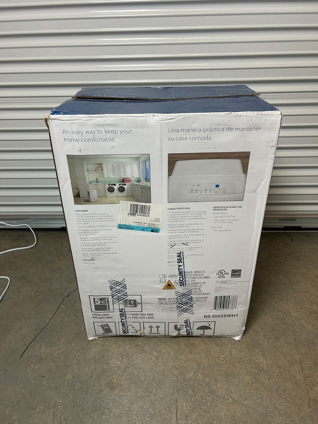 Insignia 35-Pint Dehumidifier (model NS-DH35WH1)