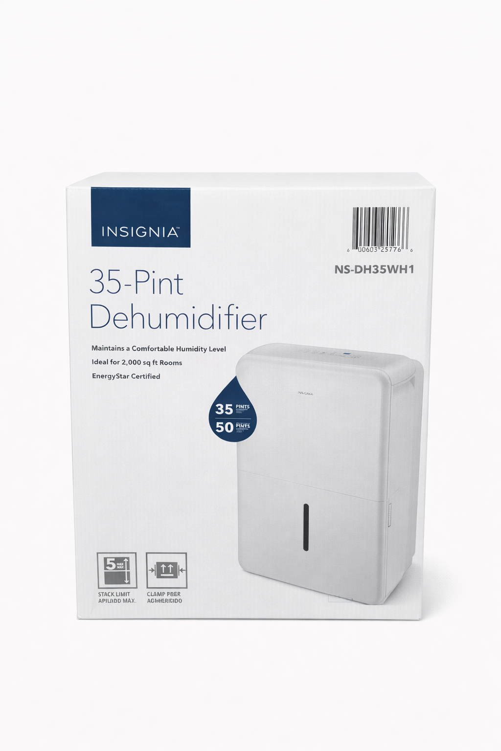 Insignia 35-Pint Dehumidifier (model NS-DH35WH1)