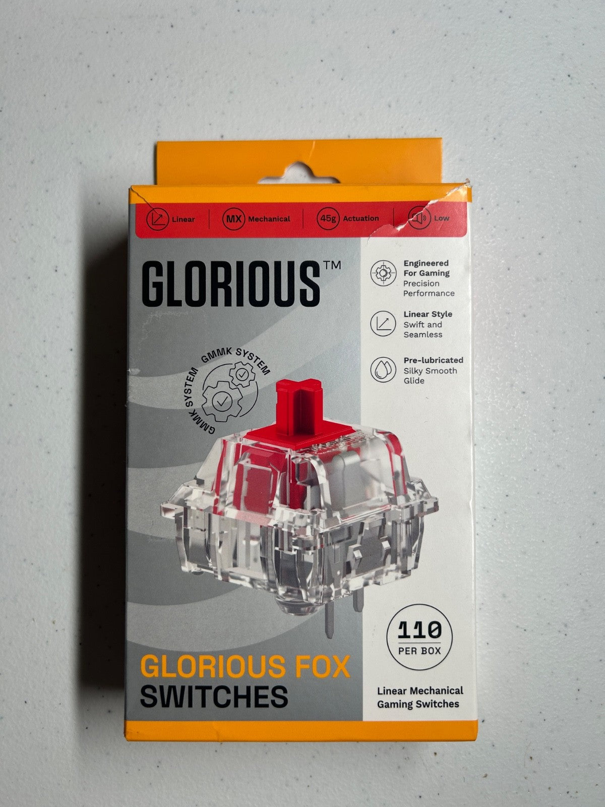 Glorious Fox Linear Mechanical Switches (110 Box) – Incomplete/Missing Switches