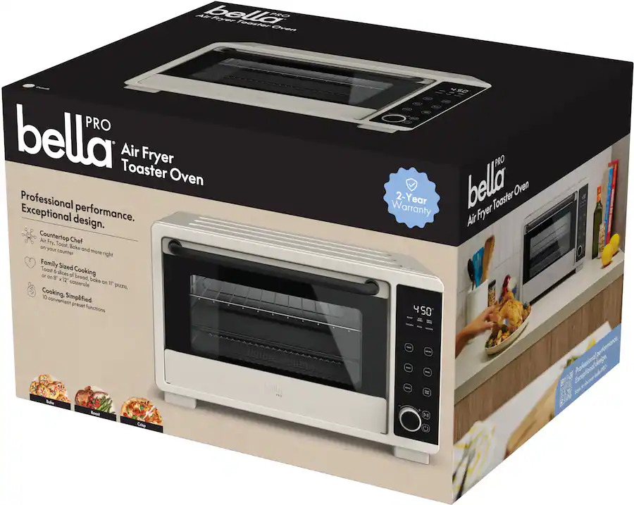 bella PRO - 6-Slice Air Fryer Toaster Oven (0.88 Cu. Ft.) - Oatmilk