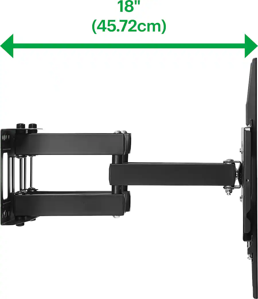 Best Buy essentials™ - Full Motion TV Wall Mount for 47–84" TVs - Black