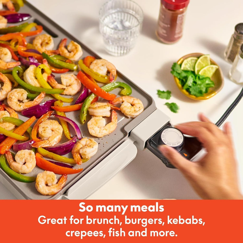 10" x 20" Electric Griddle with Warming Tray & Nonstick Ceramic Coating