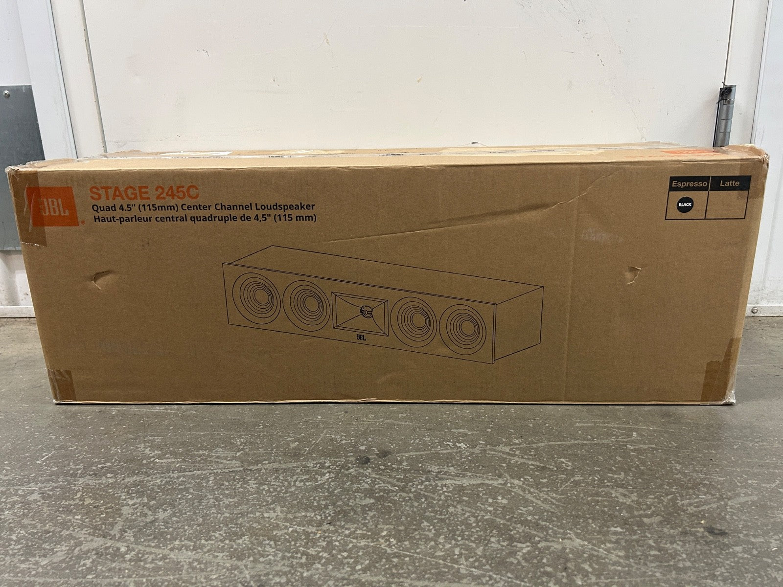 JBL 245C Quad 4.5" Center Channel Speaker Espresso Home Theater