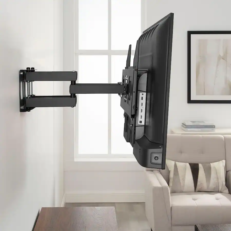Best Buy essentials™ - Full Motion TV Wall Mount for 47–84" TVs - Black