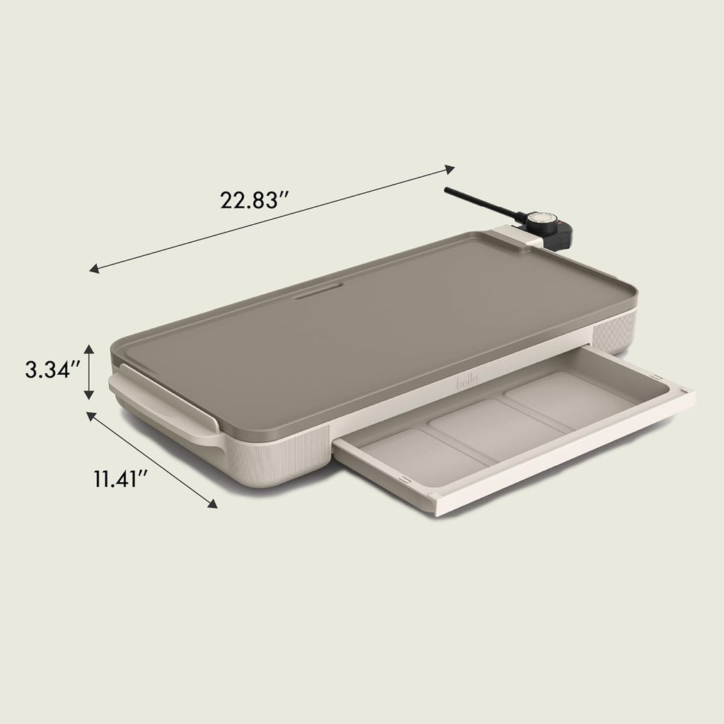 10" x 20" Electric Griddle with Warming Tray & Nonstick Ceramic Coating