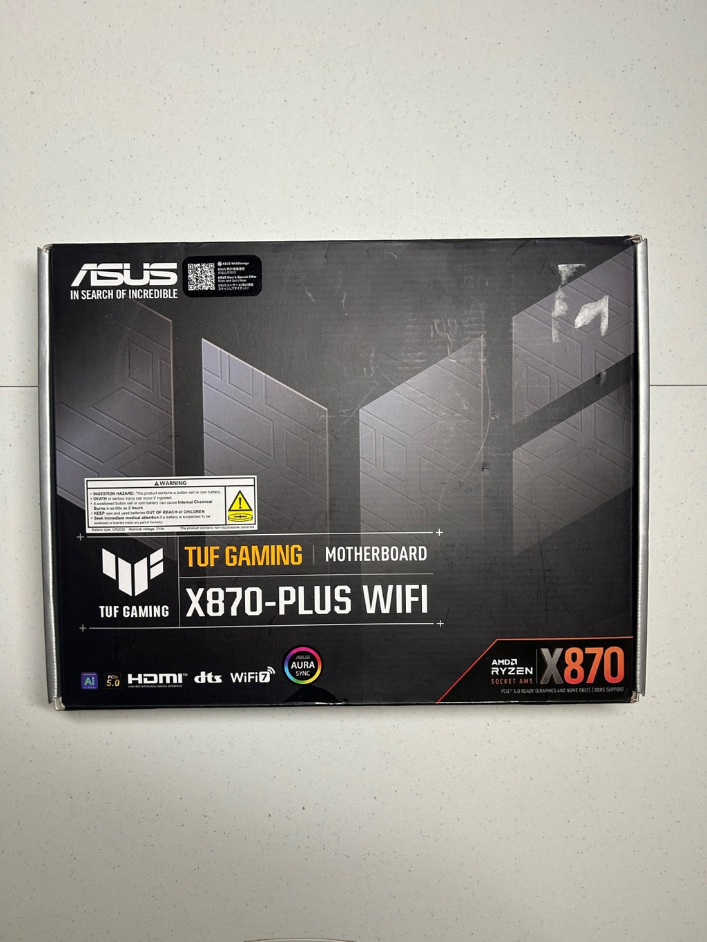 ASUS TUF Gaming X870-PLUS WiFi AM5 M2 Slots WiFi7 ATX Motherboard Only