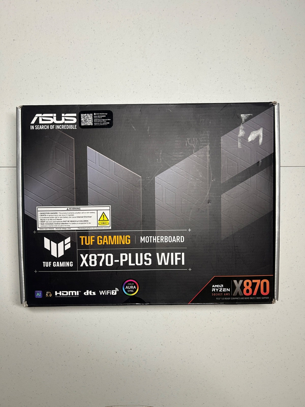 ASUS TUF Gaming X870-PLUS WiFi AM5 M2 Slots WiFi7 ATX Motherboard Only