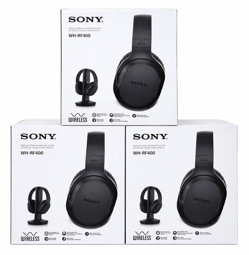 3 Sony WH-RF400 Wireless RF Home Theater Headphones with Charging Dock