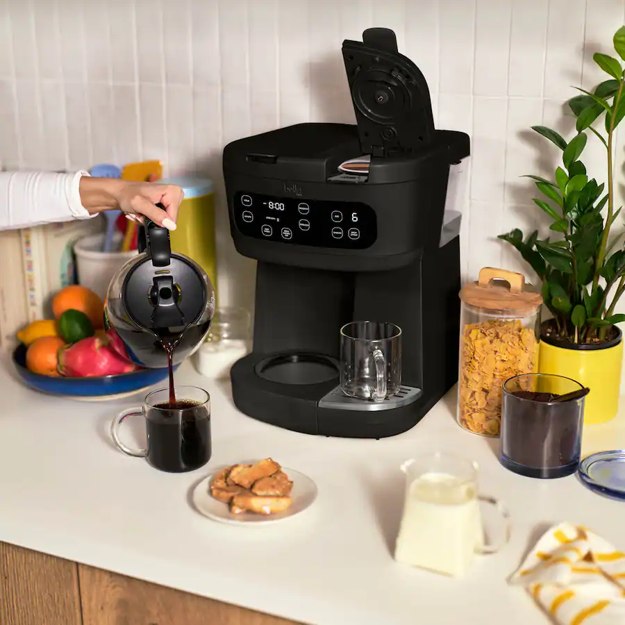 bella PRO - MultiBrew 12-Cup Drip & Single-Serve Coffee Maker - Black Stainless