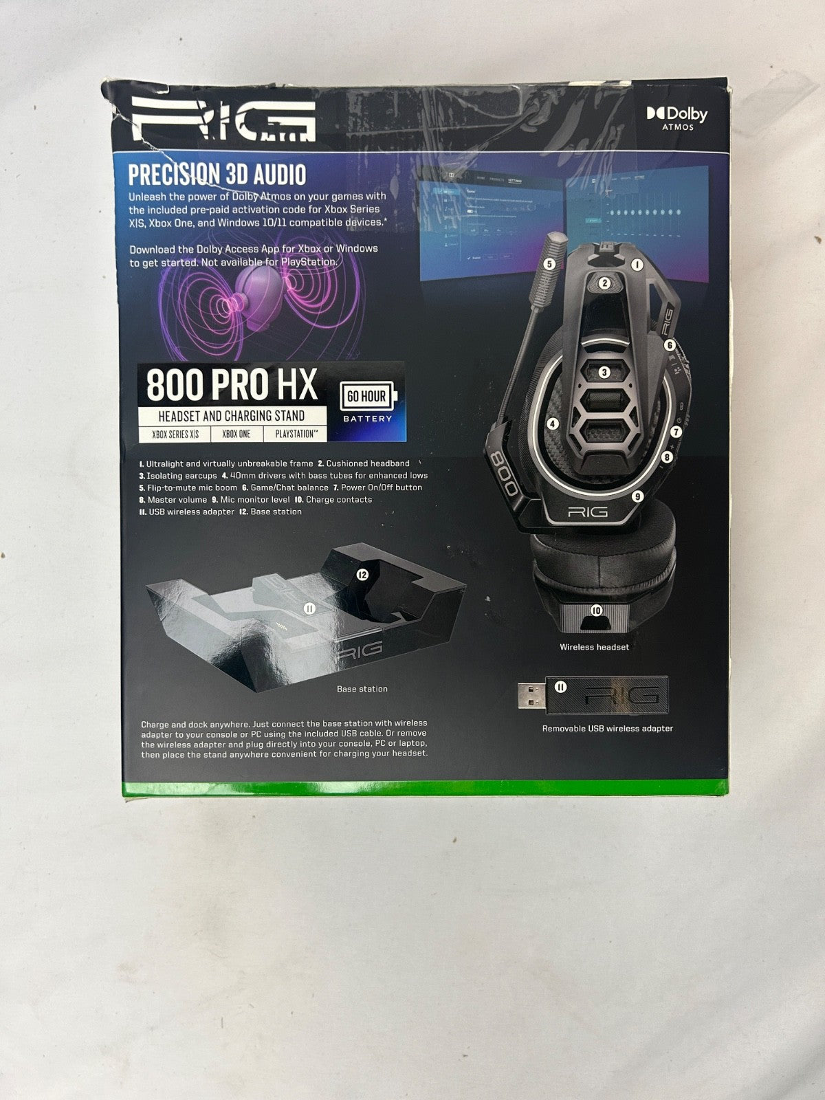 RIG 800 Pro HX Marathon Wireless Headset with Base - Black (10-1172-01)