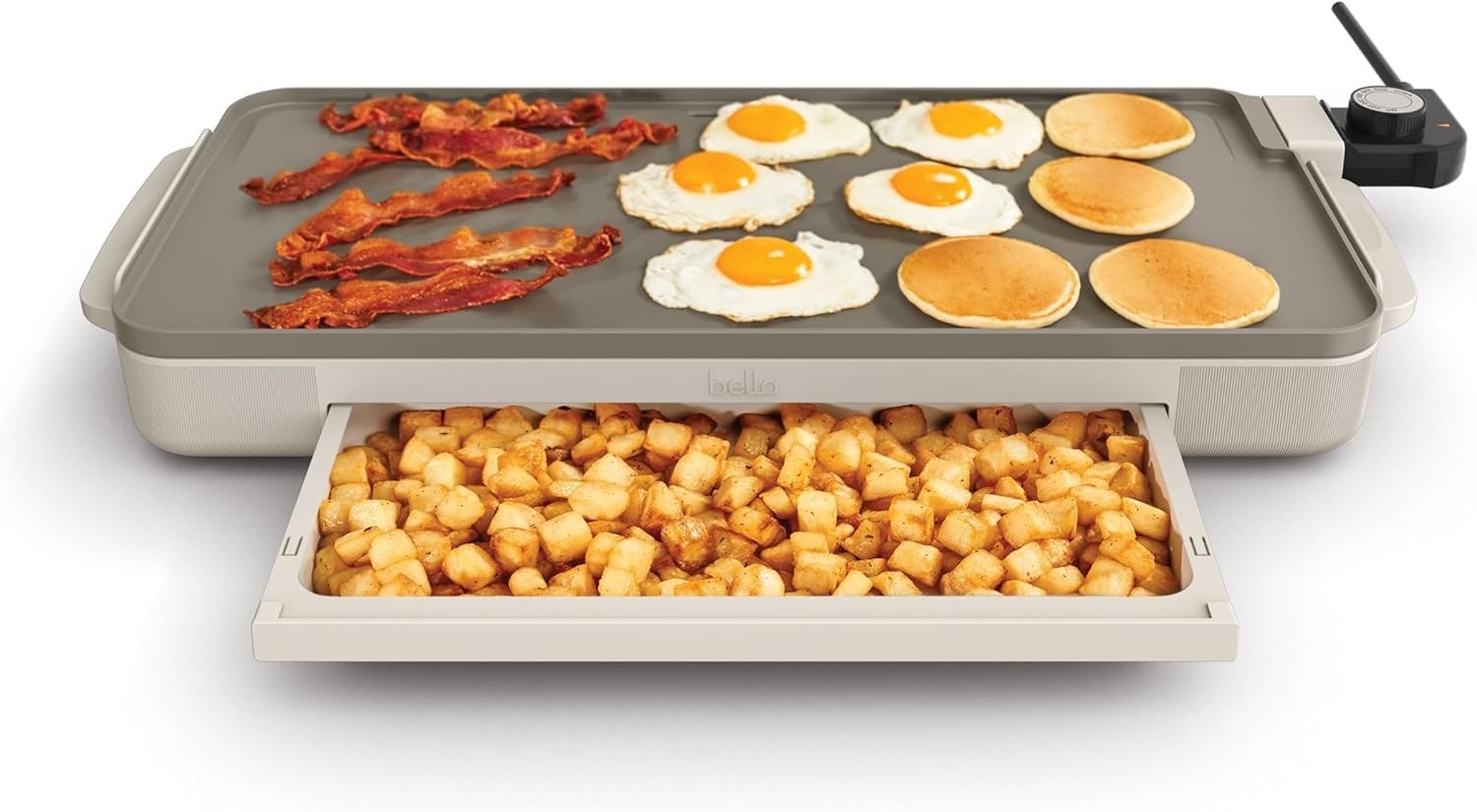 10" x 20" Electric Griddle with Warming Tray & Nonstick Ceramic Coating