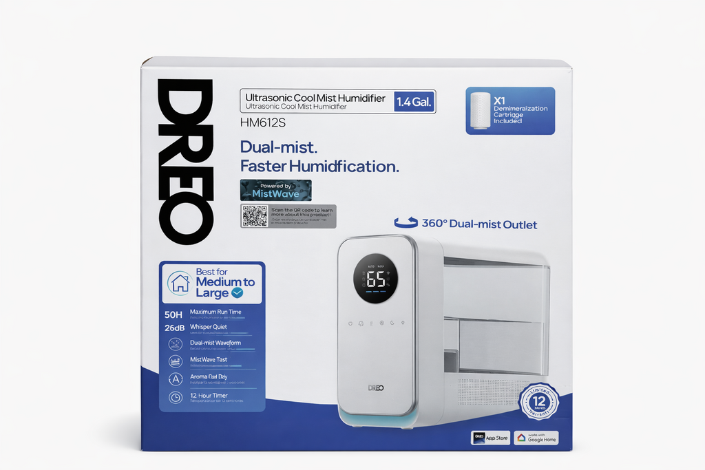 Dreo 1.3G Smart Cool Mist Humidifier w/ Oil Diffuser & Nightlight – White