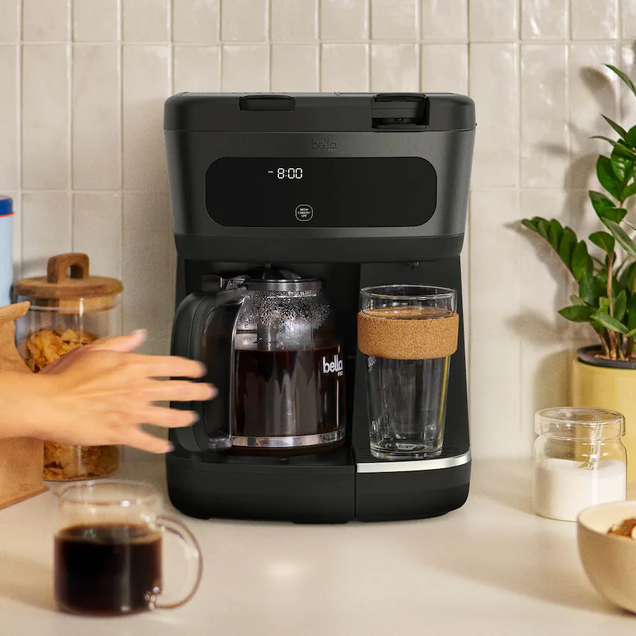 bella PRO - MultiBrew 12-Cup Drip & Single-Serve Coffee Maker - Black Stainless