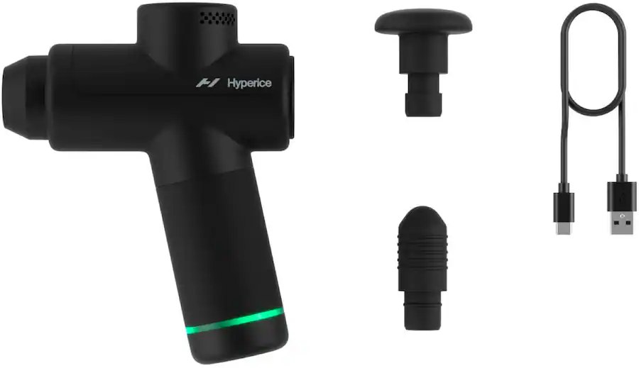 Hyperice Hypervolt Go 2 - Black. Portable Percussion Massager 3 Different Heads