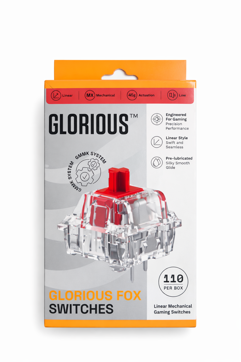 Glorious Fox Linear Mechanical Switches (110 Box) – Incomplete/Missing Switches