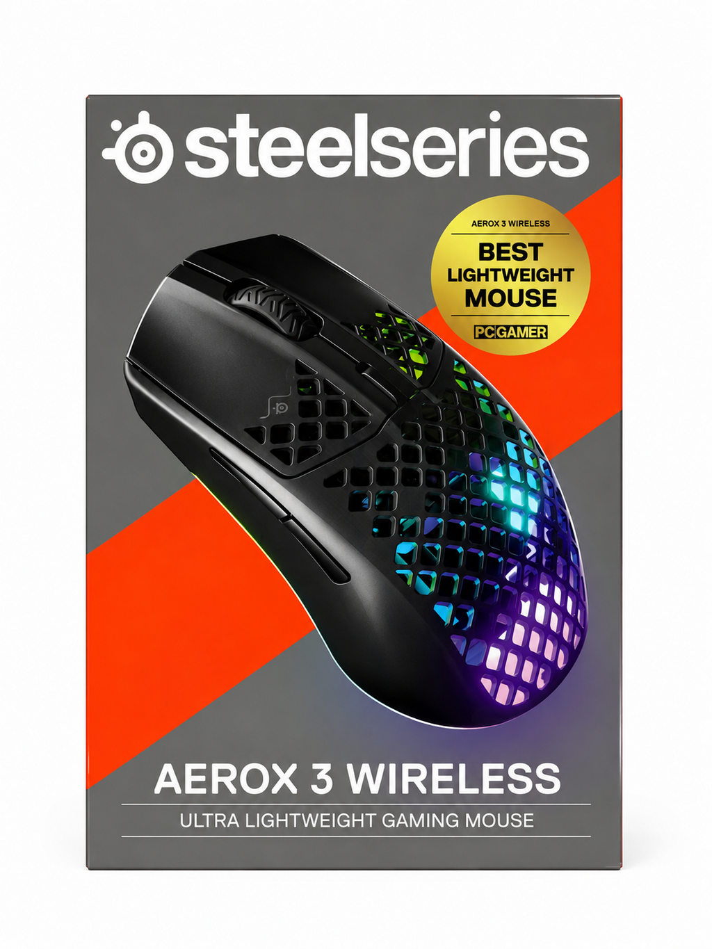 SteelSeries Aerox 3 Wireless Gaming Mouse RGB Lighting IP54 Water Resistant