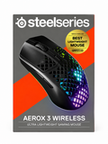 SteelSeries Aerox 3 Wireless Gaming Mouse RGB Lighting IP54 Water Resistant