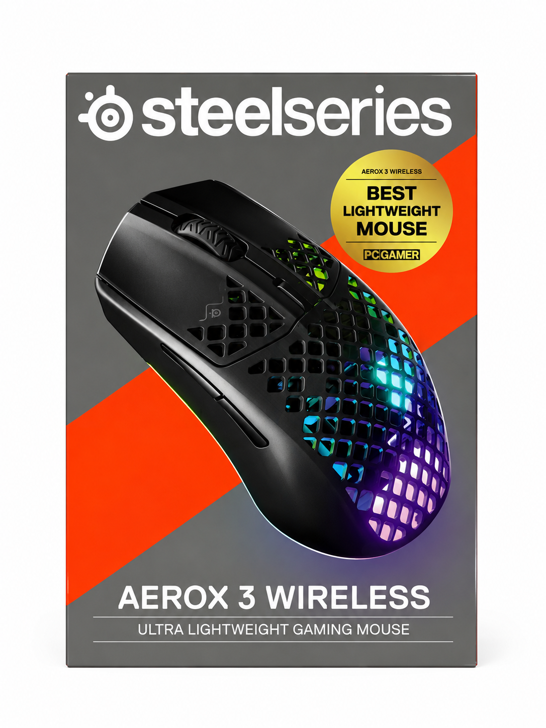 SteelSeries Aerox 3 Wireless Gaming Mouse RGB Lighting IP54 Water Resistant