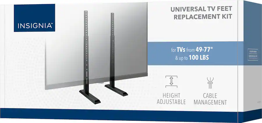 Insignia™ - Universal TV Feet Replacement Kit for TVs 49 -77" or 100 lbs - Black