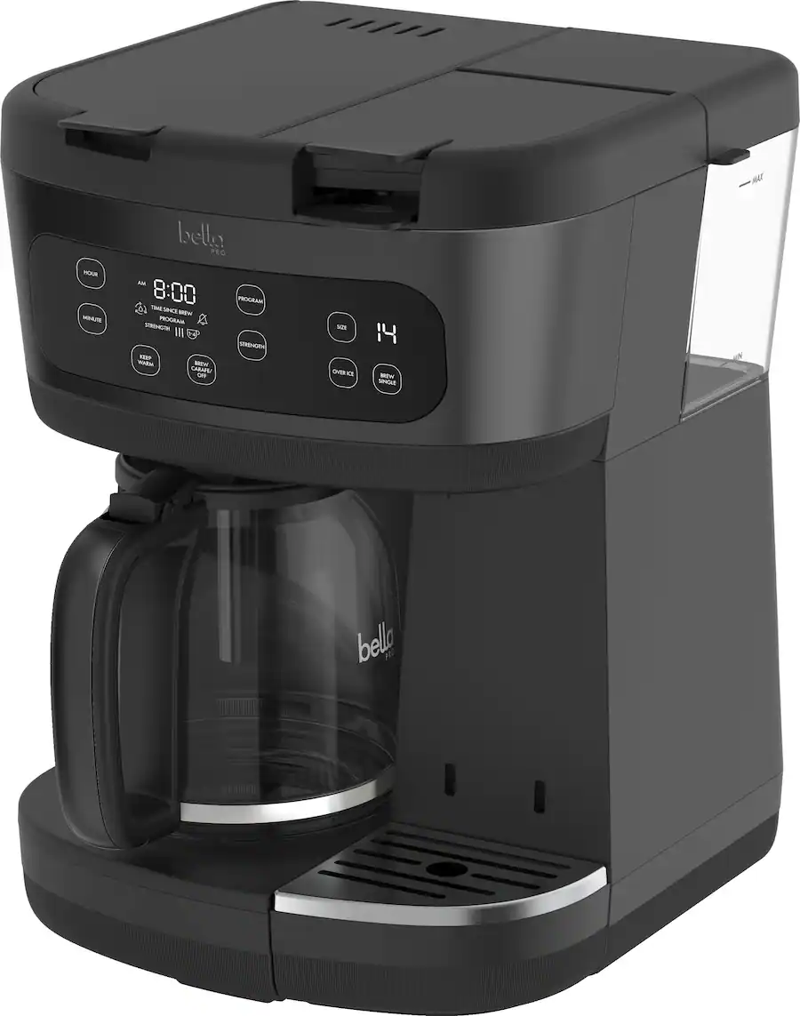 bella PRO - MultiBrew 12-Cup Drip & Single-Serve Coffee Maker - Black Stainless