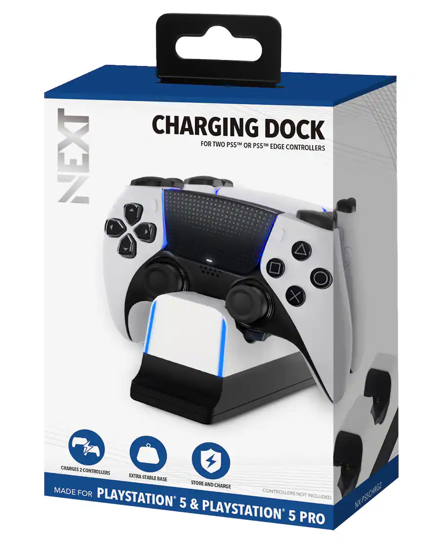 NEXT Dual Controller Charging Station for PlayStation 5 White