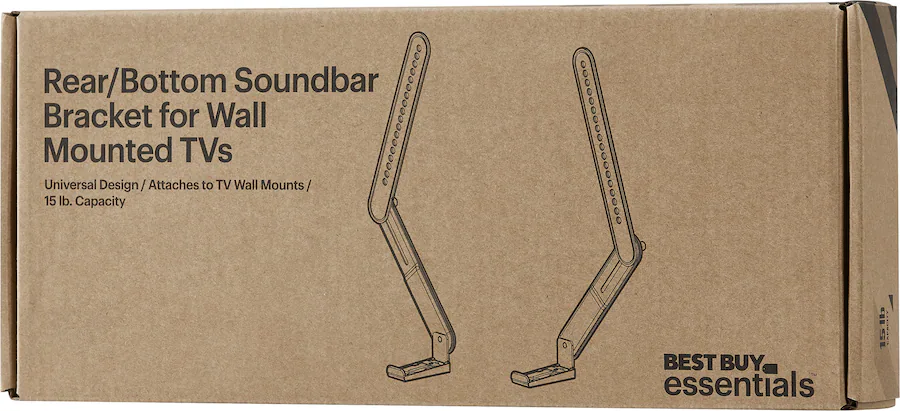 Best Buy essentials™ - Rear/Bottom Soundbar Wall Mount for Most 15 lb. Soundbars
