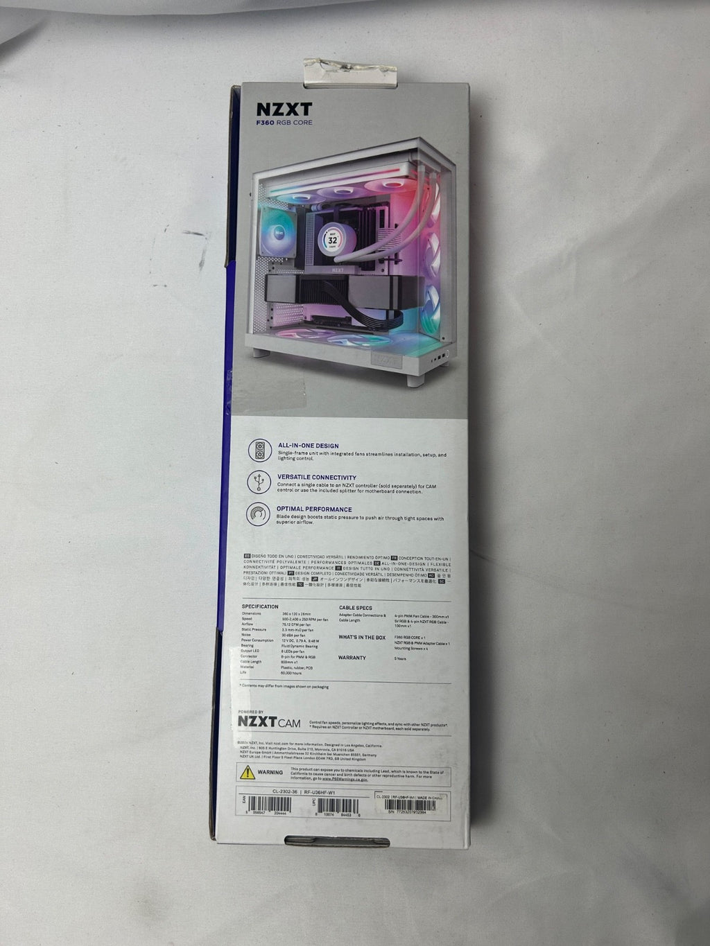 NZXT F360 RGB Core 360mm Fan Unit single unit