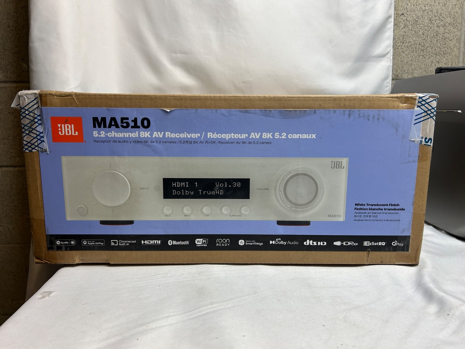 JBL MA510 5.2 Channel 8K Ultra HD AV Receiver White HDMI Bluetooth