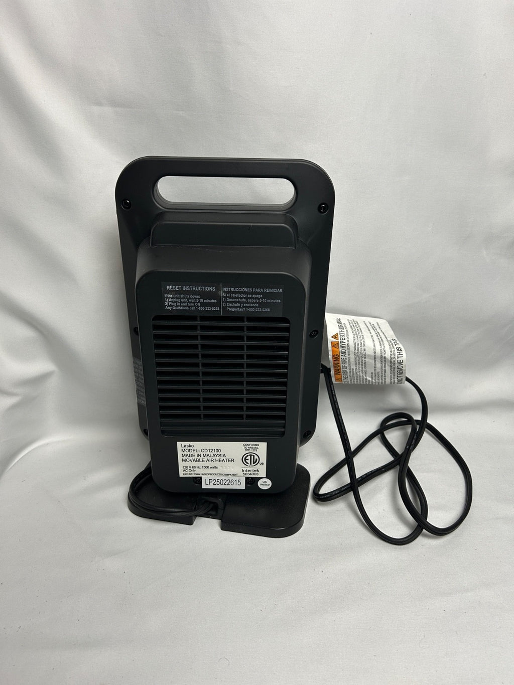 Lasko MyHeat Go 1500-Watt Electric Tabletop Ceramic Space Heater – Black