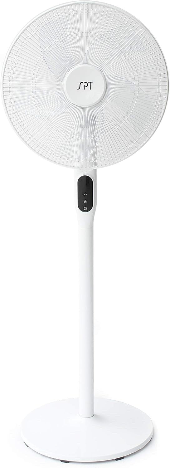 SF-16D48W: 16″ DC-Motor Energy Saving Stand Fan with Remote and Timer – White