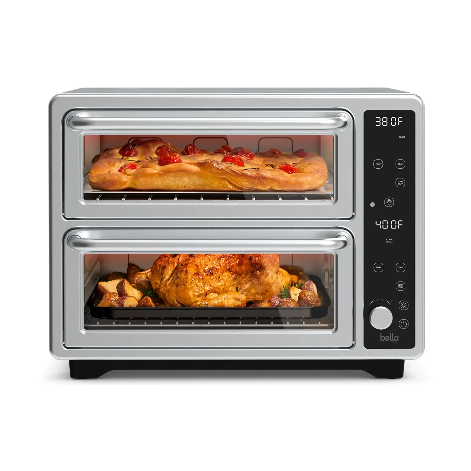 bella PRO - DoubleUp Oven with Probe Thermometer - Stainless Steel , 90209 , NEW