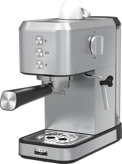 BELLA PRO Series 90197 - Slim Espresso Machine with 20 Bars of Pressure