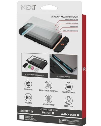 NEXT - Elite Glass Screen Protector 2-Pack for Nintendo Switch 2 - Clear