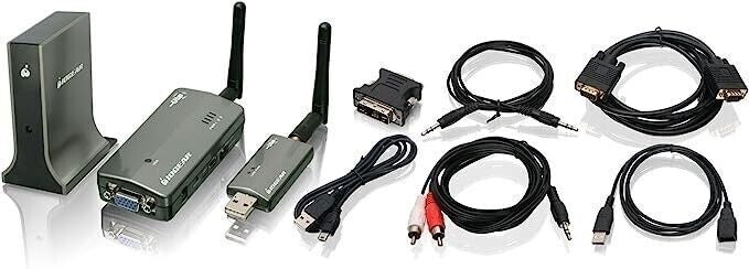 IOGEAR GWAV8000K Wireless Audio Video Kit – VGA, USB & Audio Adapter – Open Box