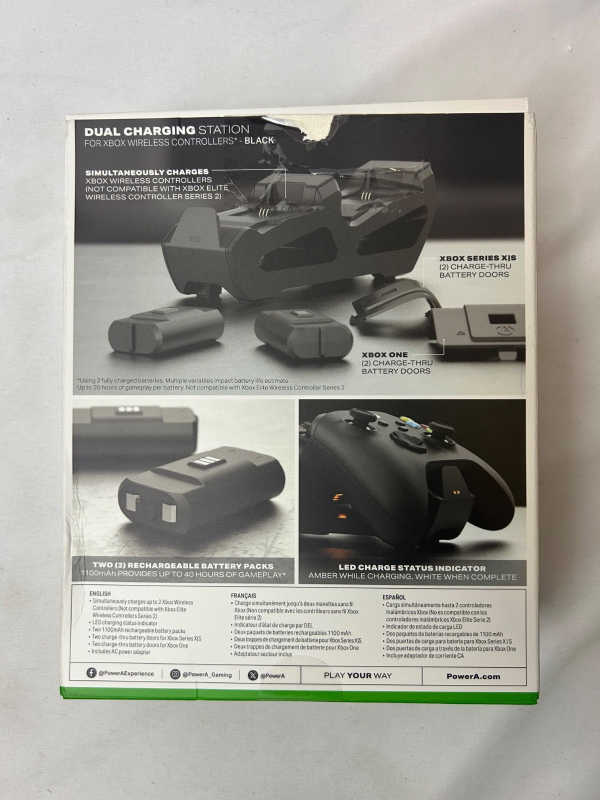 PowerA Dual Charging Station for Xbox Series X & One - Black Wireless Controller