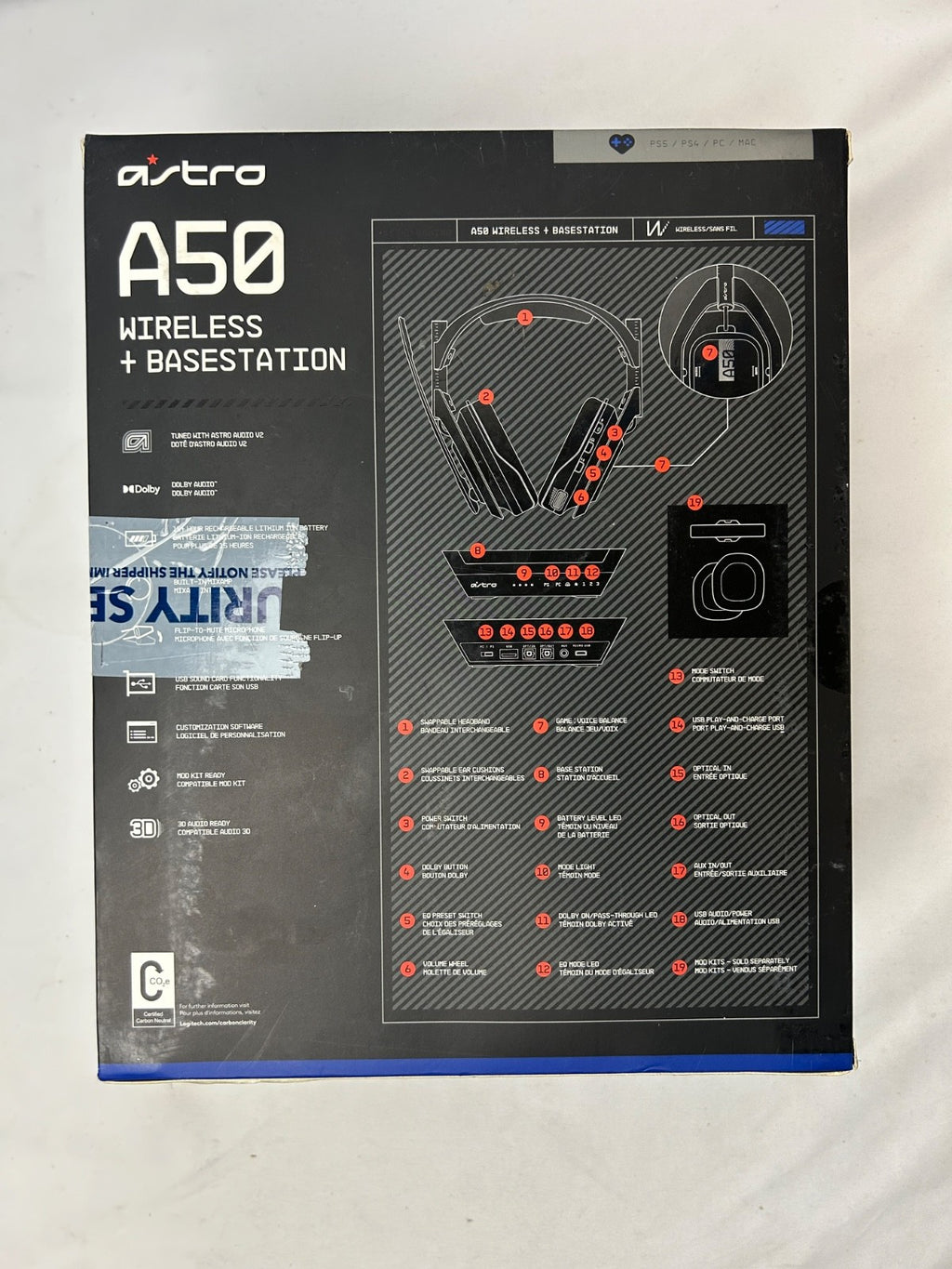 Astro A50 Wireless + Base Station Head Set: Compatible With Playstation